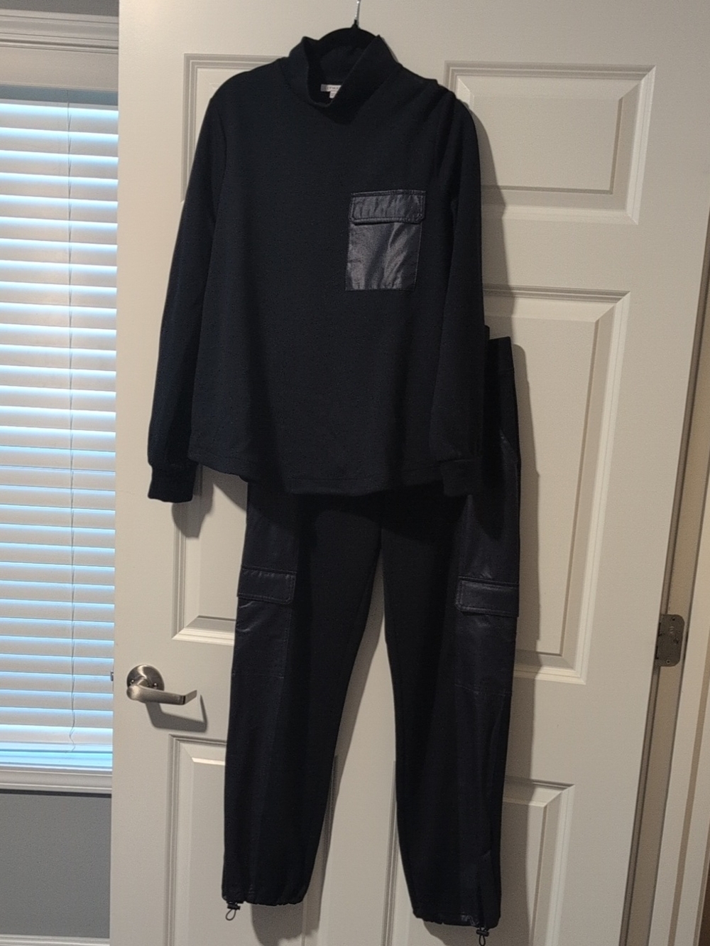 Women's Navy Two-Piece Cargo Jogger Set
